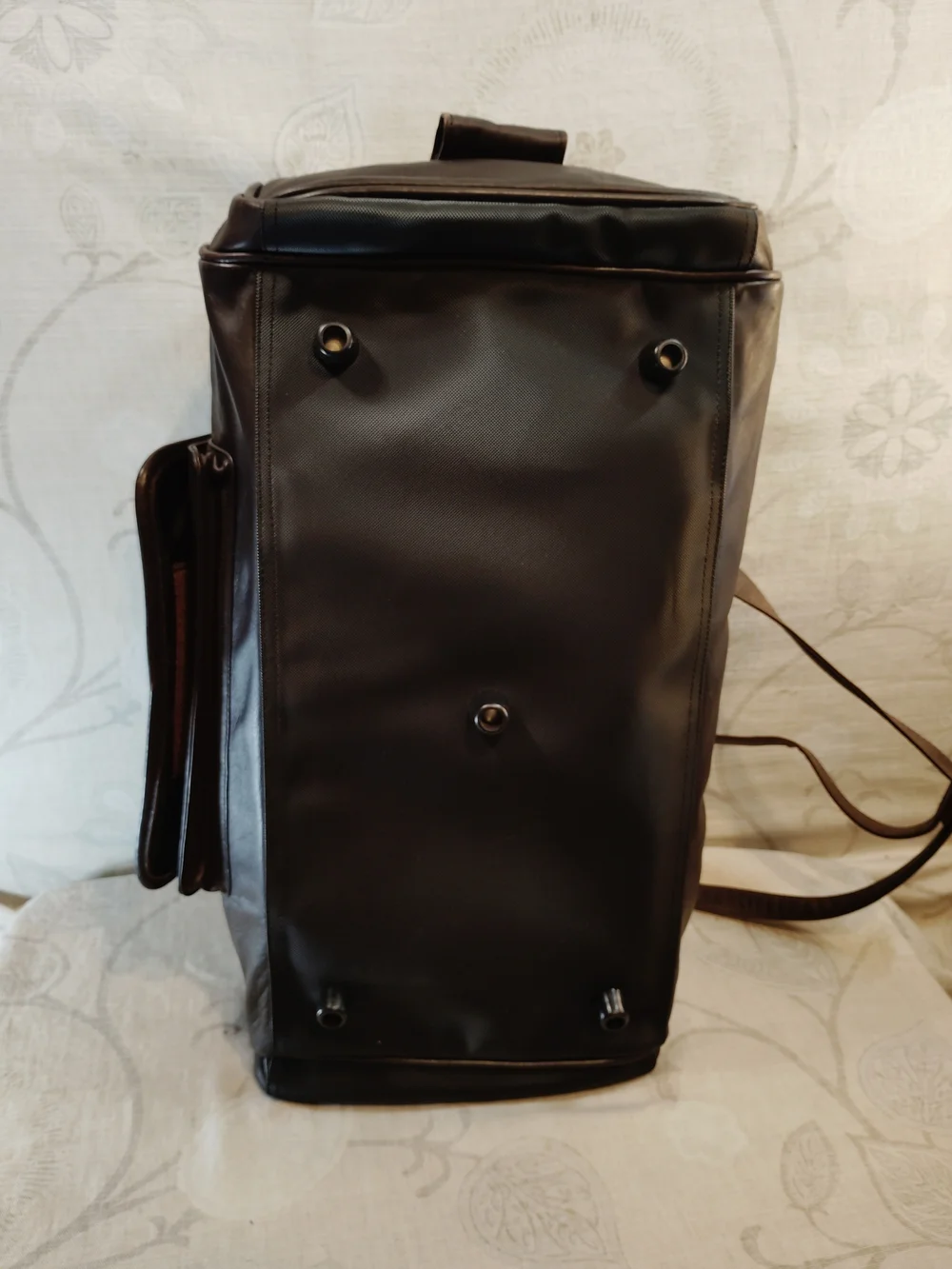 Hi Pro Faux Leather Duffel Bag in Dark Brown - Spacious Travel Carryall